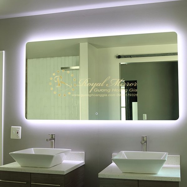 Gương Nhà Tắm chống mờ bằng Sấy gương tự động, LED