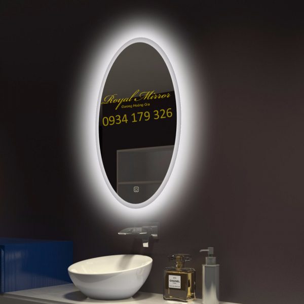 Gương Elip đèn LED cảm ứng cao cấp cho phòng tắm, bàn trang điểm, phòng khách, khách sạn, spa . . .