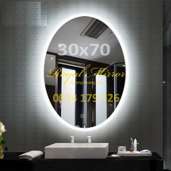 Gương Elip đèn LED cảm ứng chạm Kích thước 30*70 E371