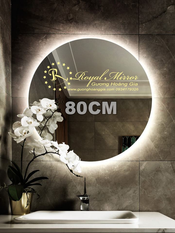 Gương đèn LED tròn giá rẻ tại Xưởng Hoàng Gia Hà Nội đường kính 80cm LED sáng Trắng