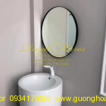 Gương lavabo decor viền nhôm sơn đen cao cấp