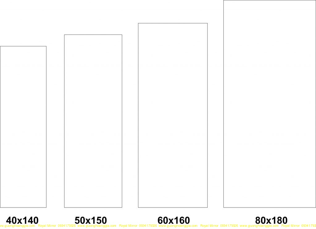 KÍCH THƯỚC GƯƠNG ĐỨNG