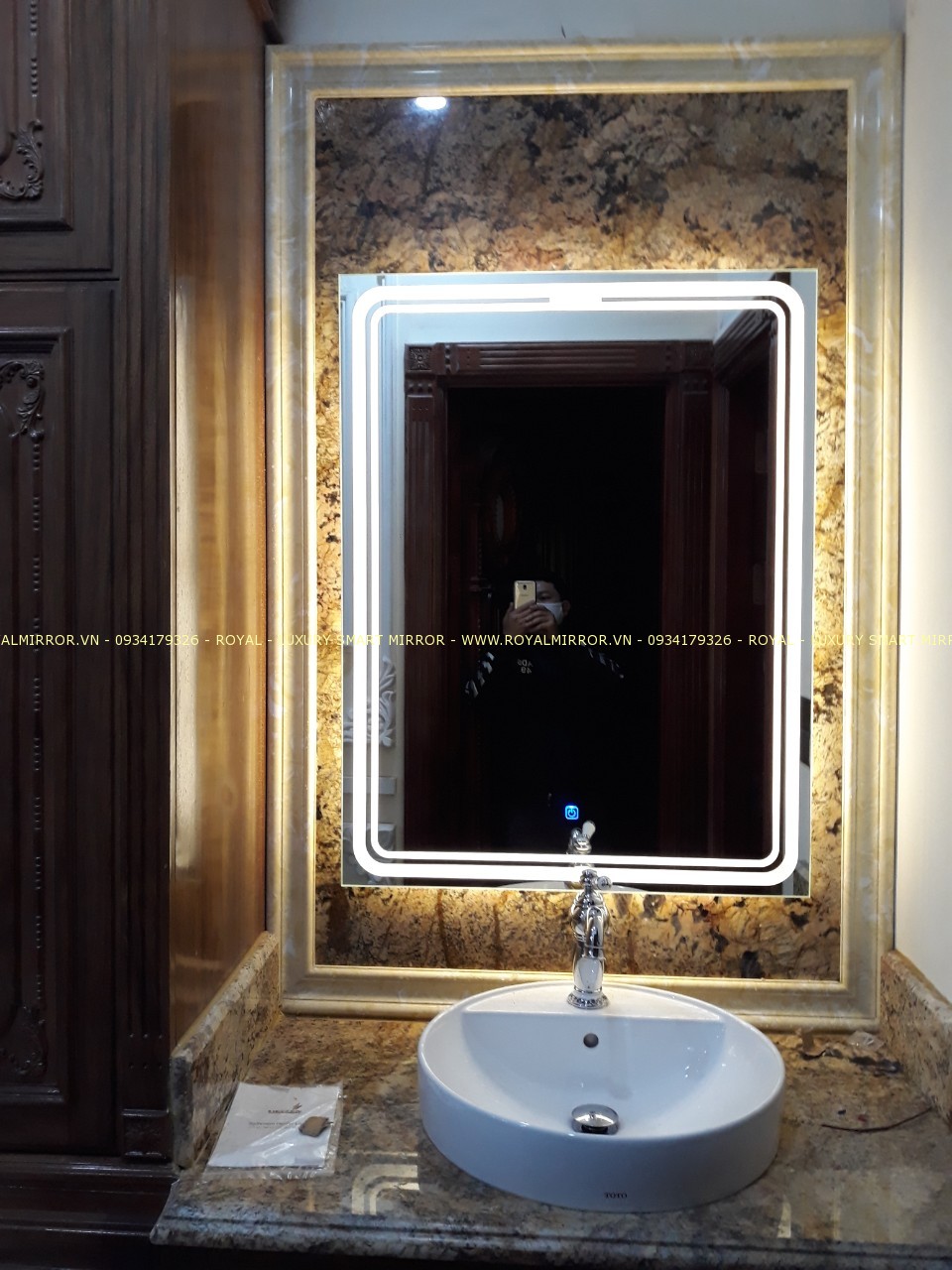 Gương thông minh cao cấp cho bàn lavabo phòng tắm. KT 60*80 . Đèn ...