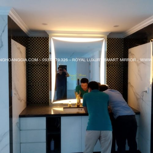 Gương đèn LED bàn lavabo khổ lớn